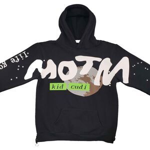 Kid Cudi Man On‎ The Moon 3 AOP Hoodie Mens Large Black Hip Hop Rap Concert Tour